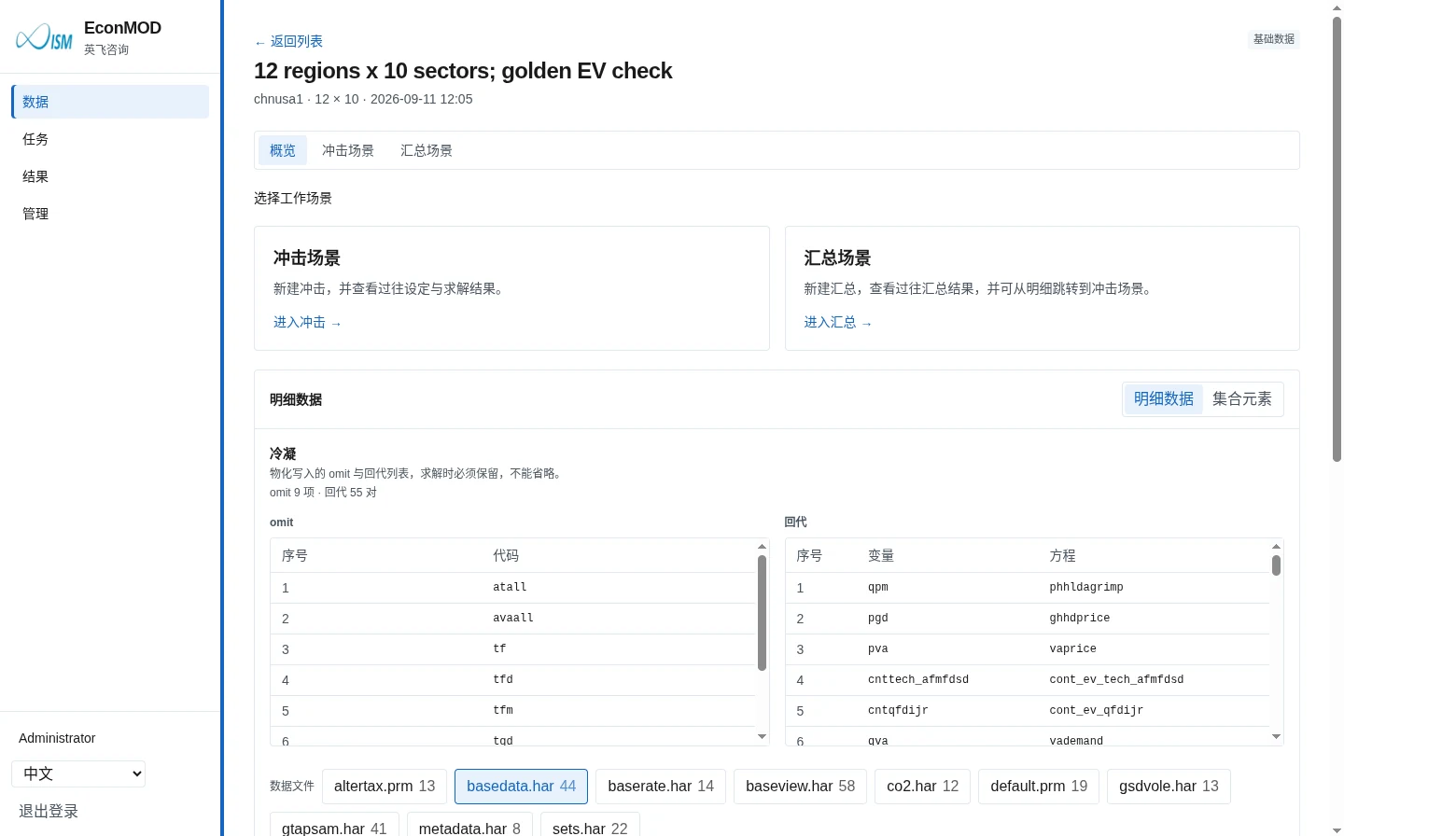 数据集概览：冲击场景与汇总场景入口