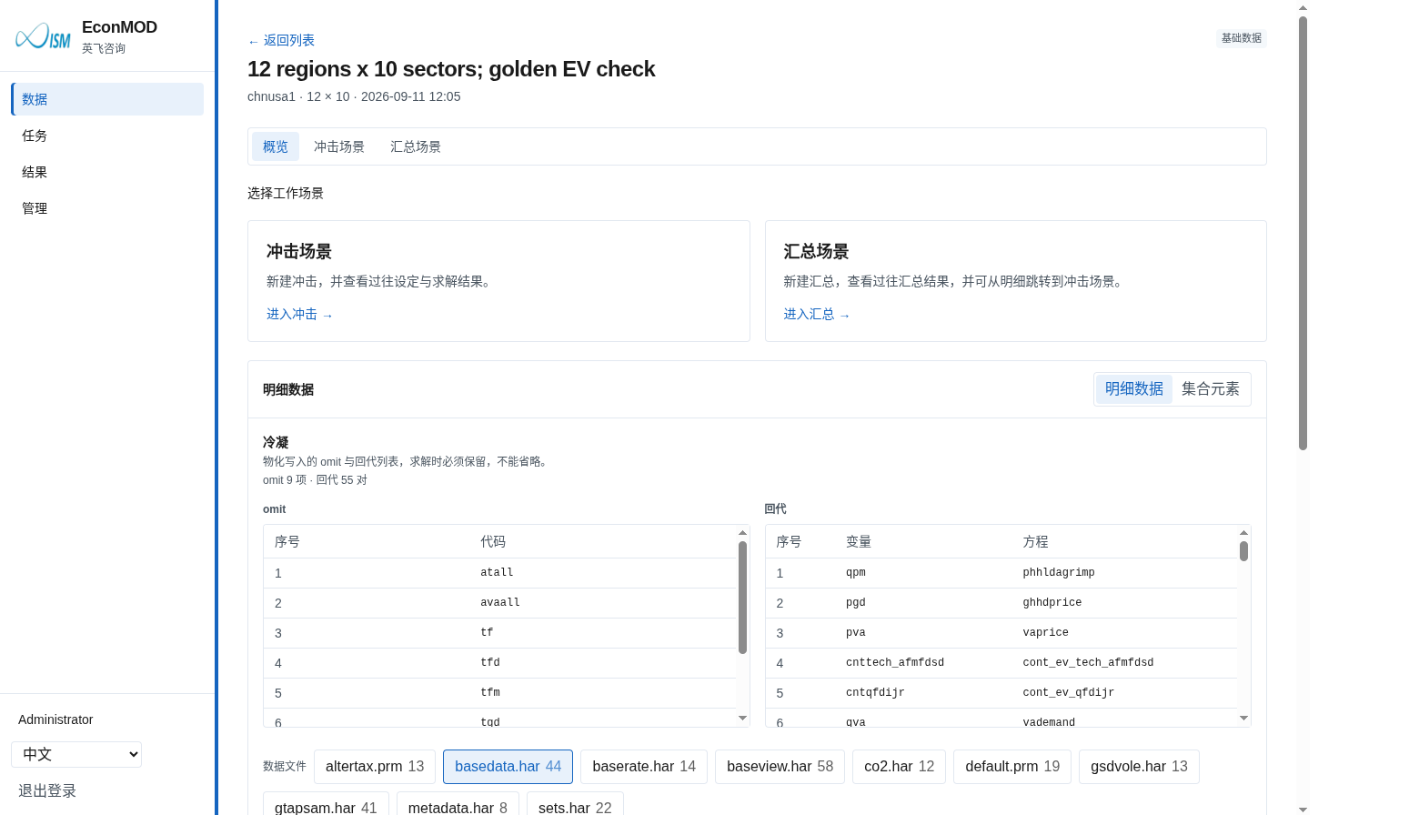 数据集概览:冲击场景与汇总场景入口